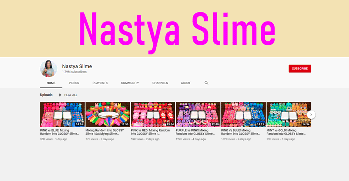 nastya slime youtube channel