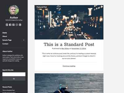 author free wp theme