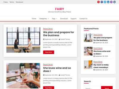 fairy free wp theme