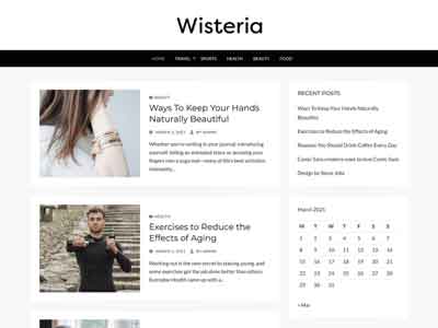 wisteria free wp theme