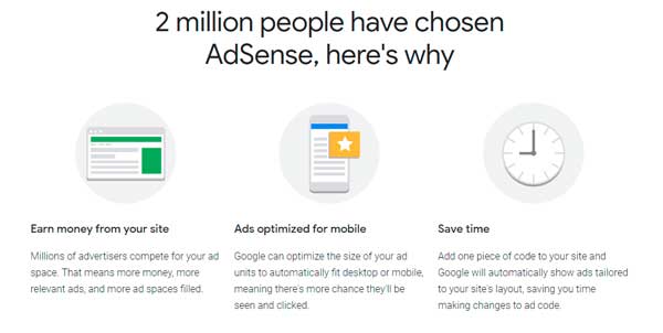 google adsense homepage