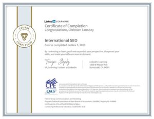 International SEO certificate
