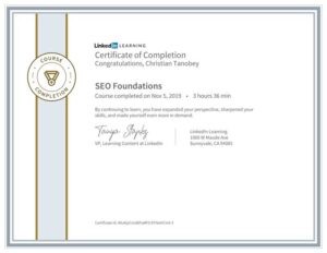 SEO foundations certificate